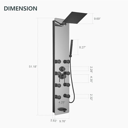 Greenspring Shower Panel - Adjustable view 2