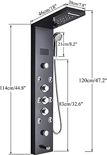 FUZ Contemporary Shower Panel Tower view 2