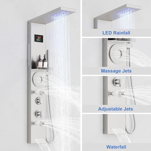RUMOSE Brushed Nickel Shower Panel view 3