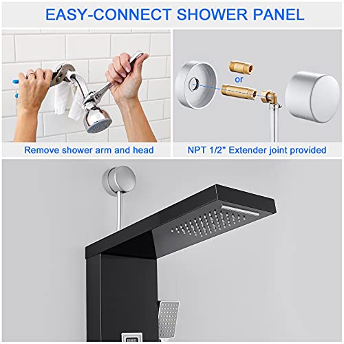 ROVOGO RETROFIT Shower Panel Tower view 3