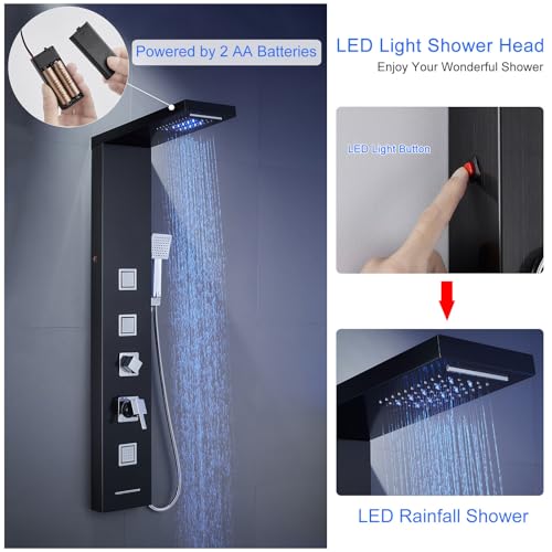 MENATT LED Shower Panel Tower view 3