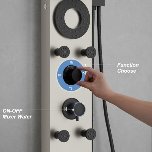 Hoimpro Brushed Nickel LED Shower view 5