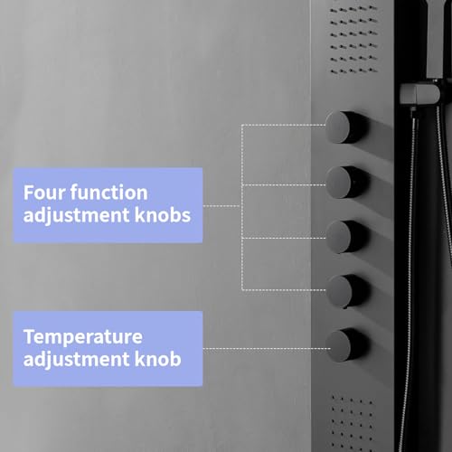 BWE Black Shower Tower Multifunction view 5
