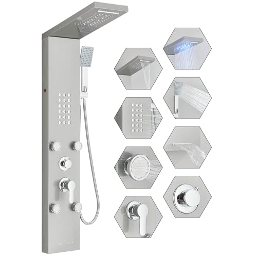 FUZ LED Brushed Nickel Shower