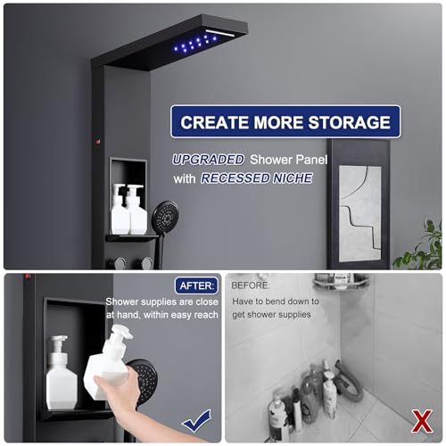 ROVATE LED Shower Panel Tower view 4