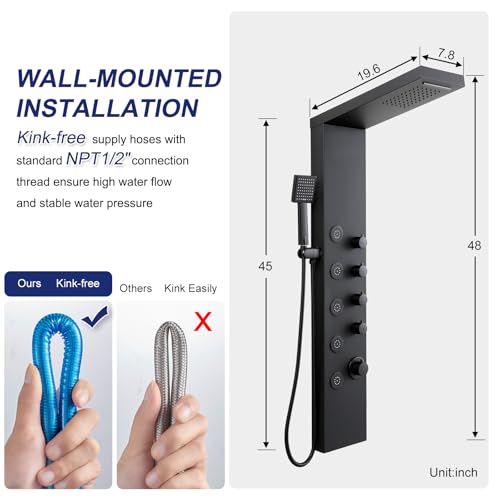 ROVATE 4-in-1 Rainfall Waterfall Shower view 4