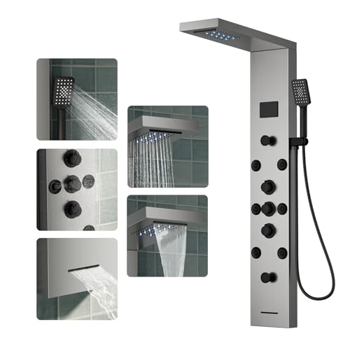 Brushed Nickel Shower Panel Tower