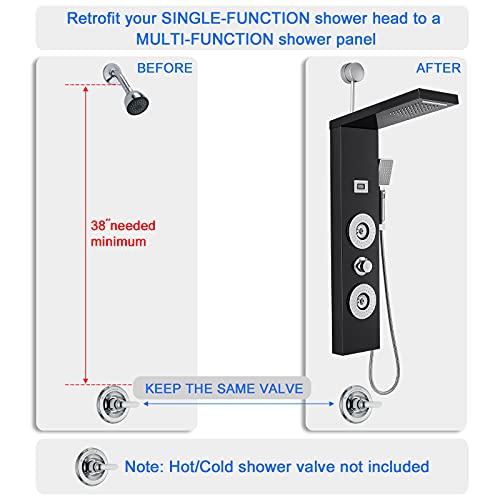ROVOGO RETROFIT Shower Panel Tower view 2