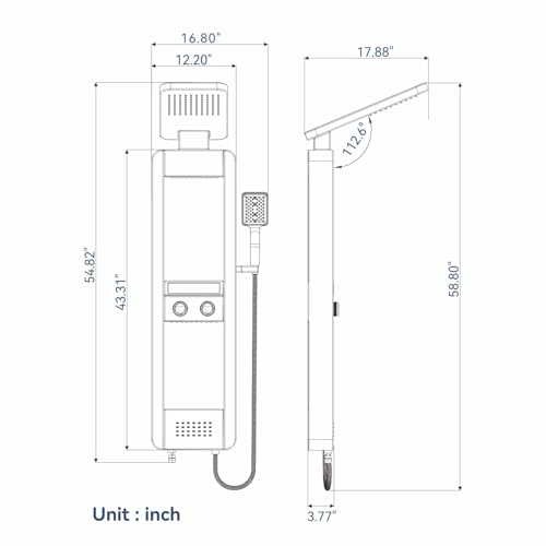 Stainless Steel Shower Panel Tower view 5