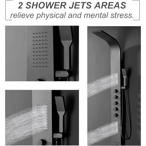 BWE Black Shower Tower Multifunction view 2