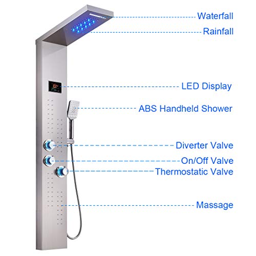 ELLO&ALLO LED Thermostatic Shower Panel view 4
