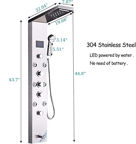 FUZ Contemporary Shower Panel Tower view 2