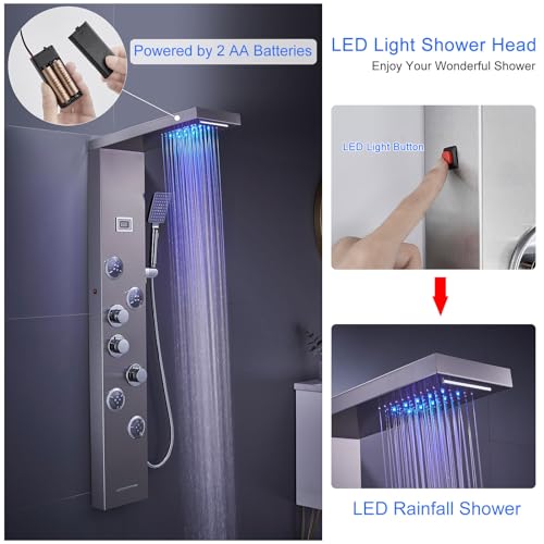 MENATT LED Shower Panel with view 5