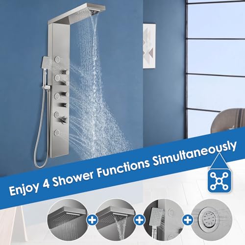 ROVOGO Shower Panel Tower with view 2