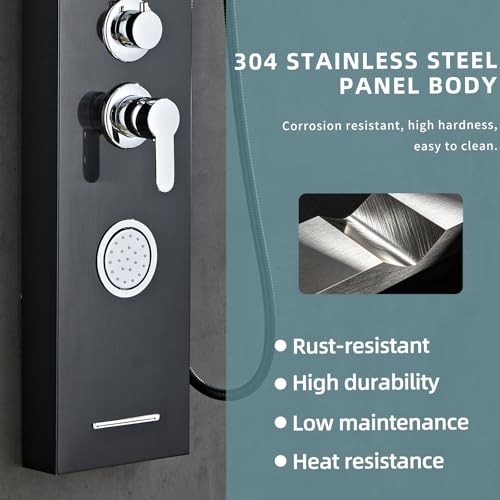 GBPUSD 5-In-1Shower Panel Tower System-Brushed view 3