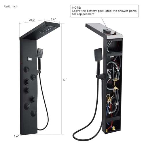 MENATT 5-in-1 LED Shower Panel view 3