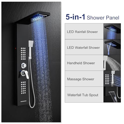 ROVATE LED Shower Panel Tower view 2