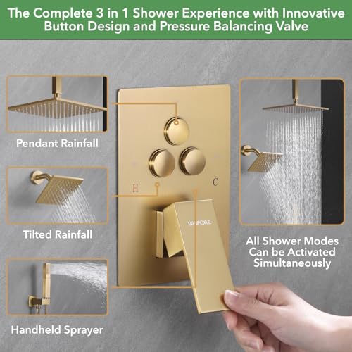 VANFOXLE Shower System Brushed Gold view 4