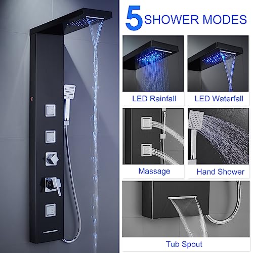 MENATT LED Shower Panel Tower view 2