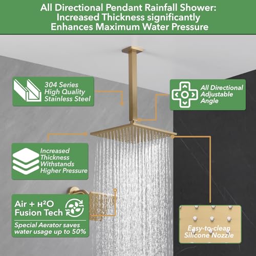 VANFOXLE Shower System Brushed Gold view 3