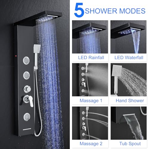 TSIBOMU Multi-Function LED Lights Shower view 2