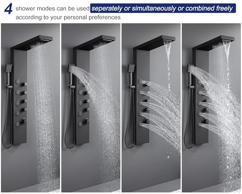 ROVATE 4-in-1 Rainfall Waterfall Shower view 5