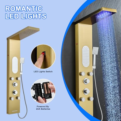 MENATT 5-Jet LED Shower Panel view 5