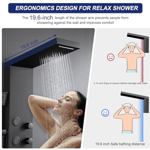 ROVATE 4-in-1 Rainfall Waterfall Shower view 3