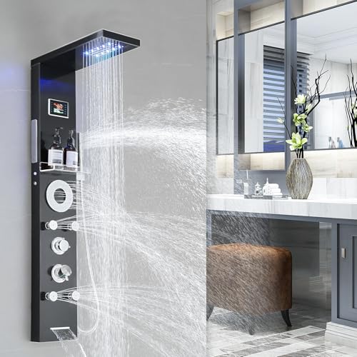 RUMOSE Matte Black Shower Panel